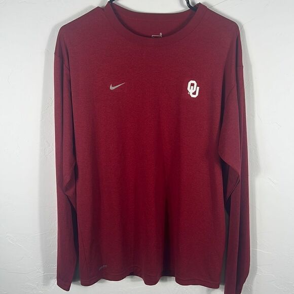 🔥🏈 OKLAHOMA OU SOONERS Nike-Fit Dri-Fit Long Sleeve - PERFECT - Mens Sz Small - Picture 2 of 5